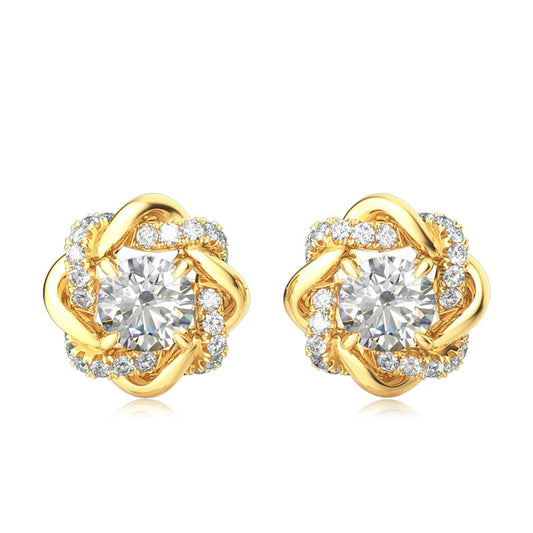 2 Carat Moissanite Earrings Stud For Women 100% 925 Sterling