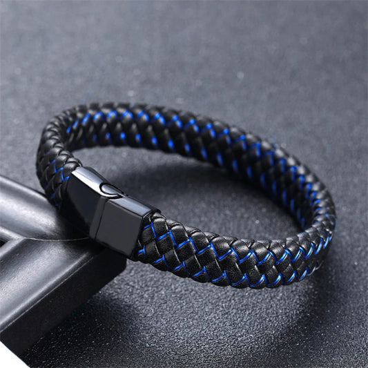 Microfiber Leather Bracelet 316L Stainless Steel Men's Bracelet Jewelry