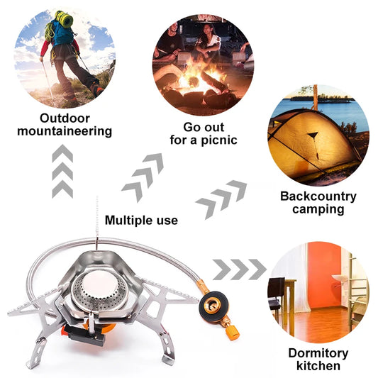 Tourist Burner Camping Wind Proof Gas Stove Outdoor