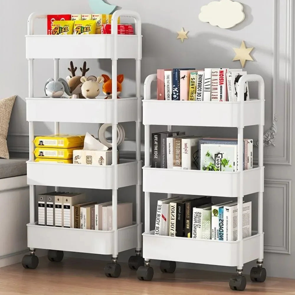 Bookshelf Storage Trolley - Mobile  Storage Rack