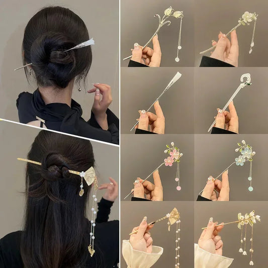 Hair Stick Pins for Women Butterfly Flower Star