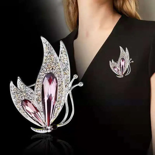 Crystal Butterfly Brooches For Women Rhinestone Elegant Fashion