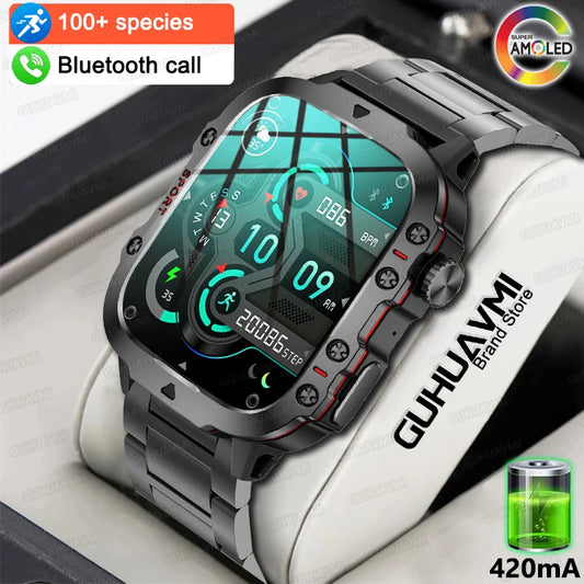 1.96 Inch Screen Smart Watch Mens Bluetooth Call