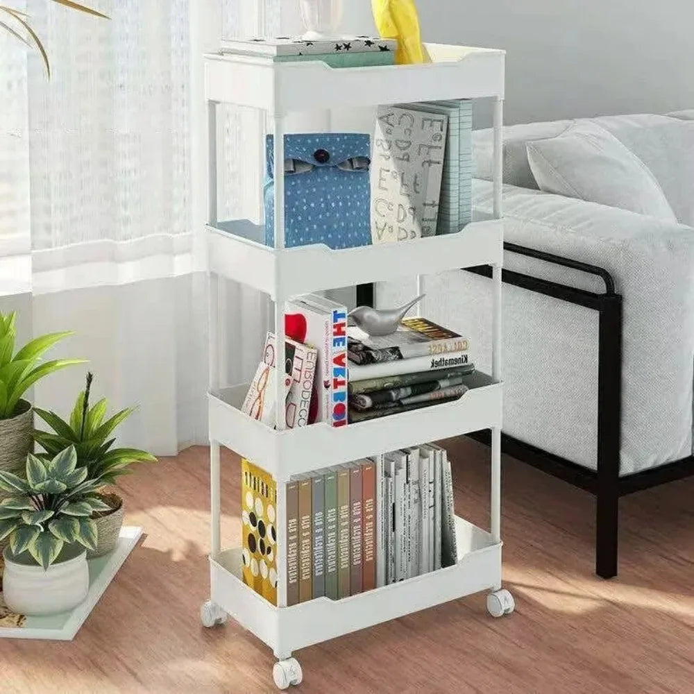 Bookshelf Storage Trolley - Mobile  Storage Rack