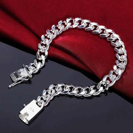 925 Sterling Silver  Solid Chain Bracelet