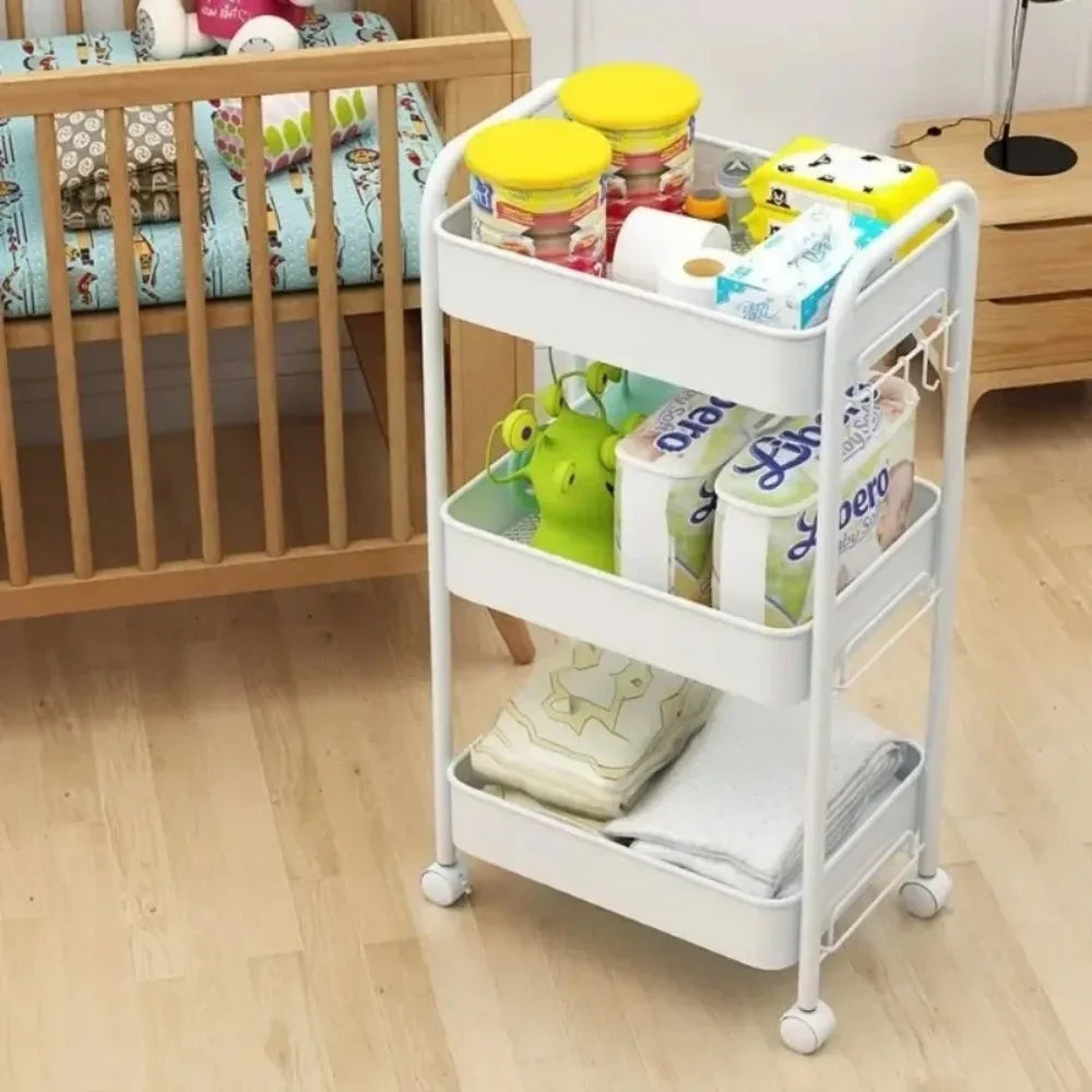 Bookshelf Storage Trolley - Mobile  Storage Rack