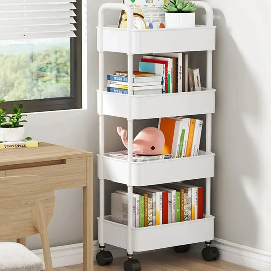 Bookshelf Storage Trolley - Mobile  Storage Rack